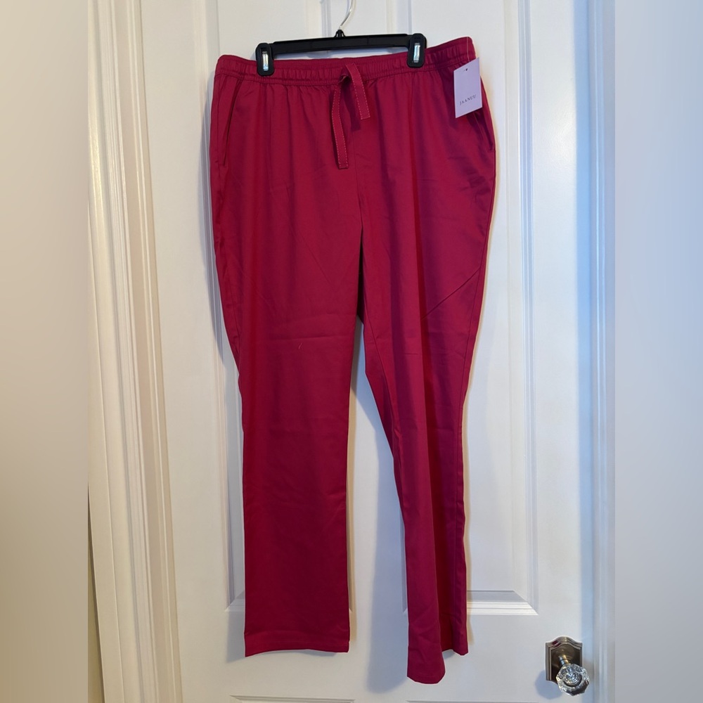 Jaanuu - Women’s Fuchsia Drawstring Scrub Pants. Size XL. NWT J95039